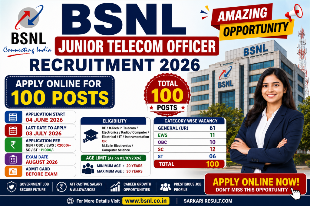 BSNL JTO Recruitment 2026
