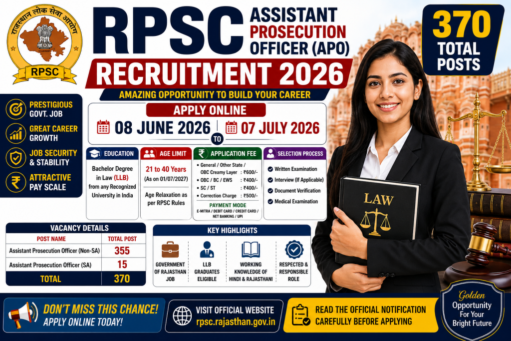 RPSC APO Recruitment 2026