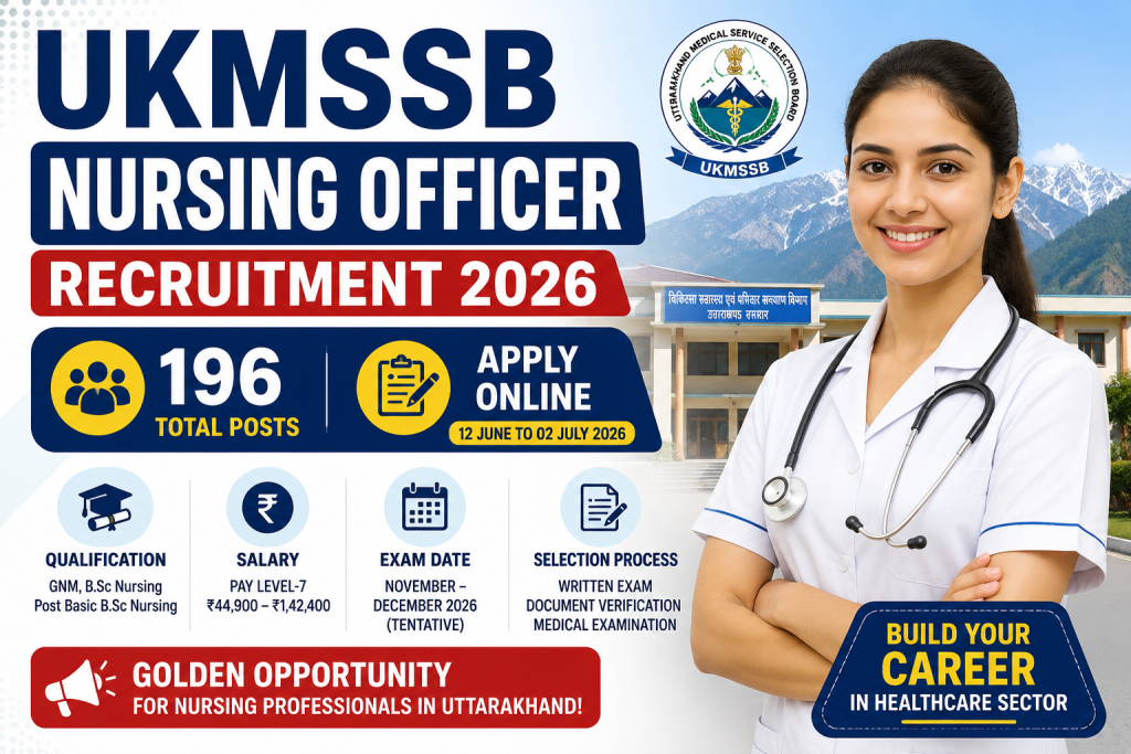 UKMSSB Nursing Officer Recruitment 2026 Amazing Opportunity for GNM & B.Sc Nursing Candidates 1 UKMSSB Nursing Officer Recruitment