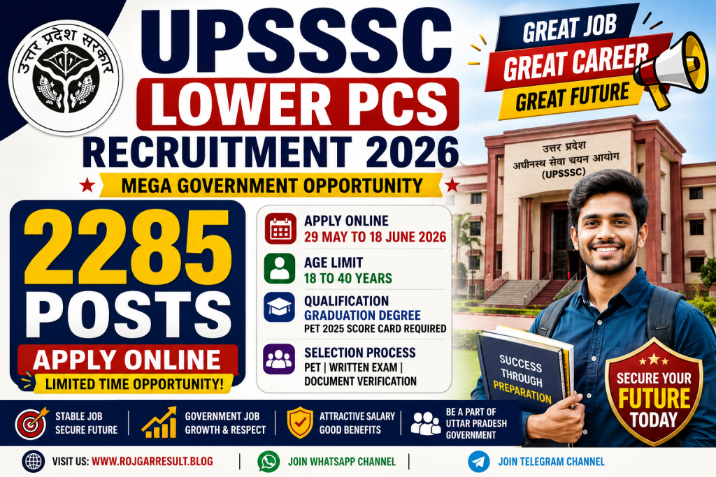 UPSSSC Lower PCS Recruitment 2026